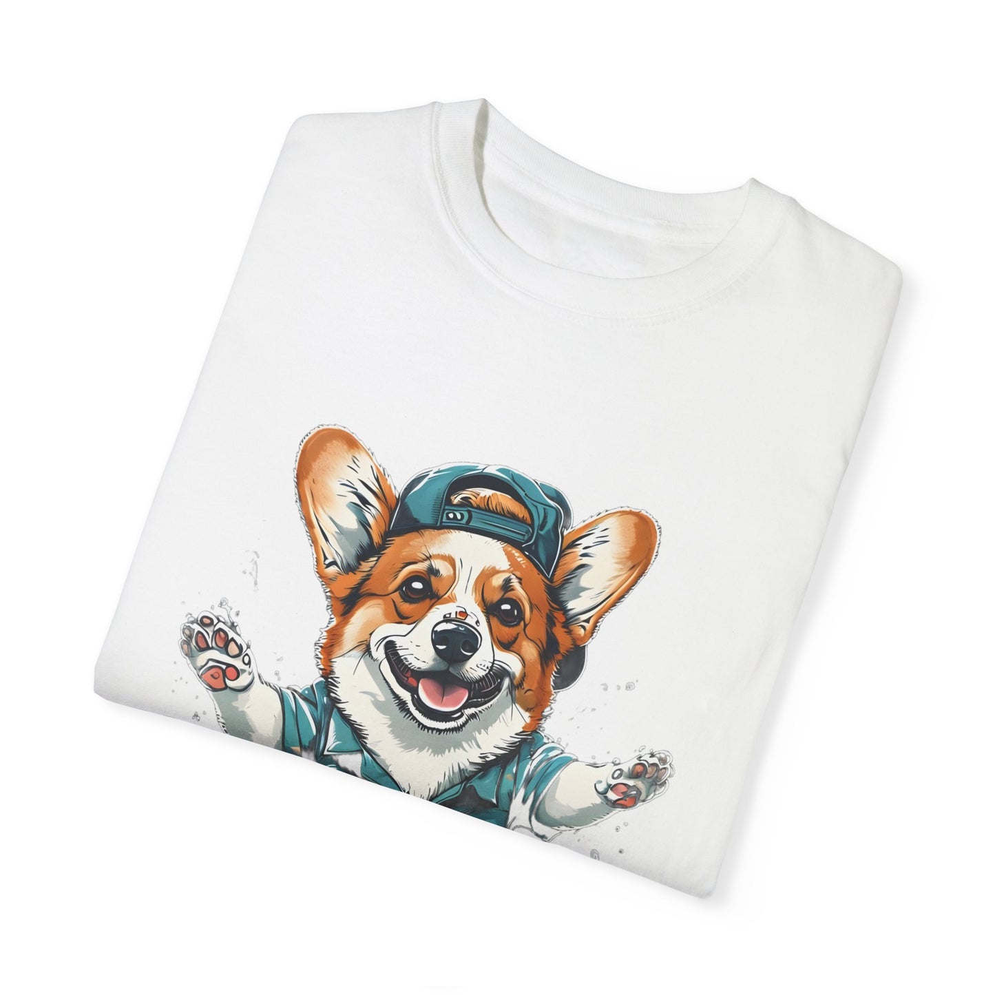 "Corgi Splashing" Unisex Garment-Dyed T-shirt