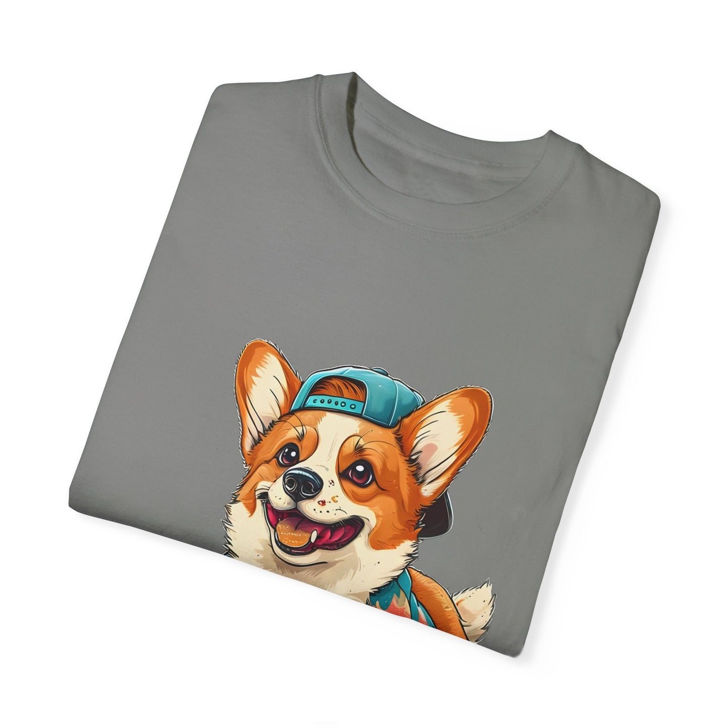 "Corgi Playing In Sand" Unisex Garment-Dyed T-shirt