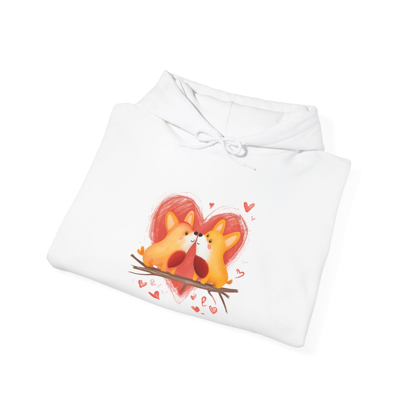" Corgi Love Birds" Hooded SweatshirtUnisex Heavy Blend™ Hooded Sweatshirt