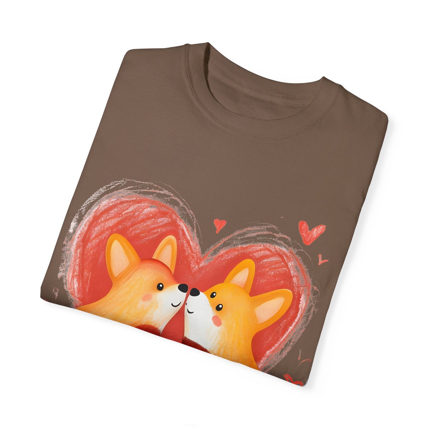 "Corgi Love Birds" Unisex Garment-Dyed T-shirt