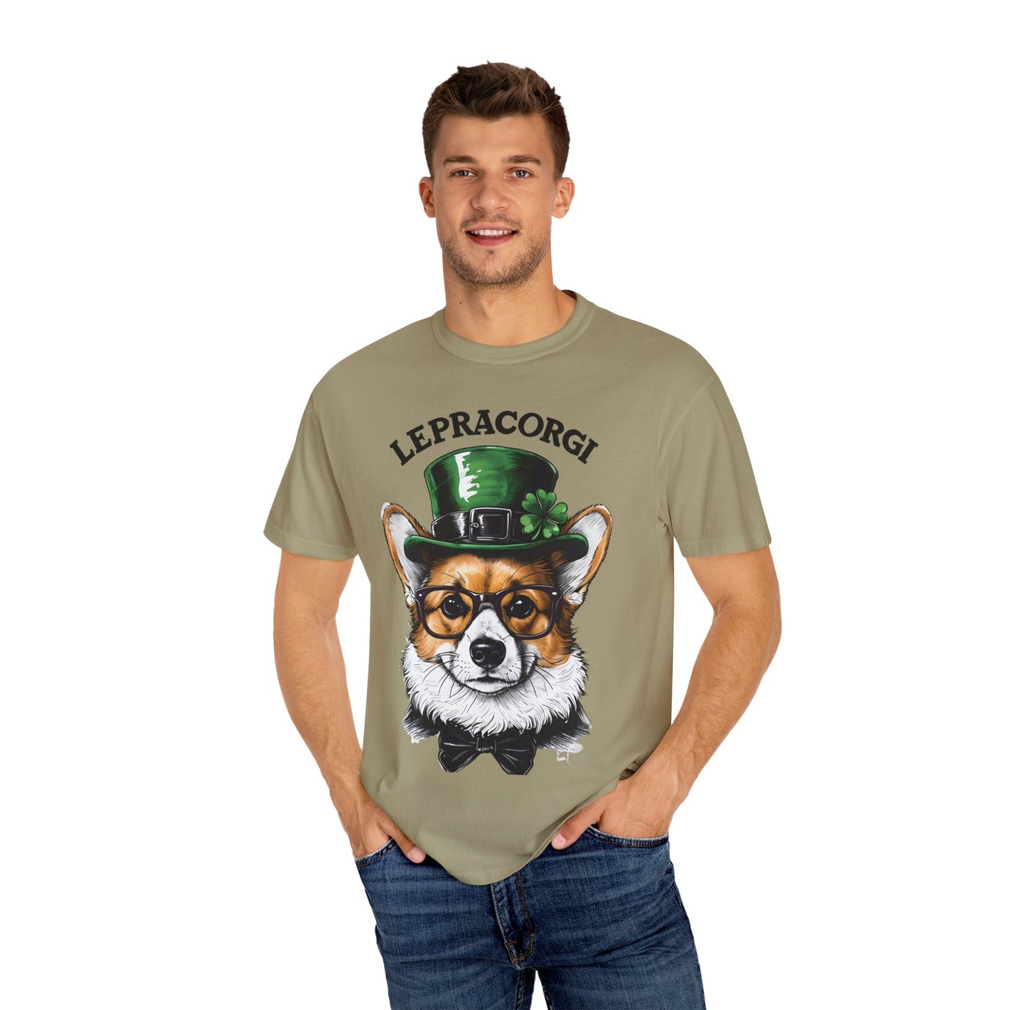 "Lepra Corgi" Unisex Garment-Dyed T-shirt