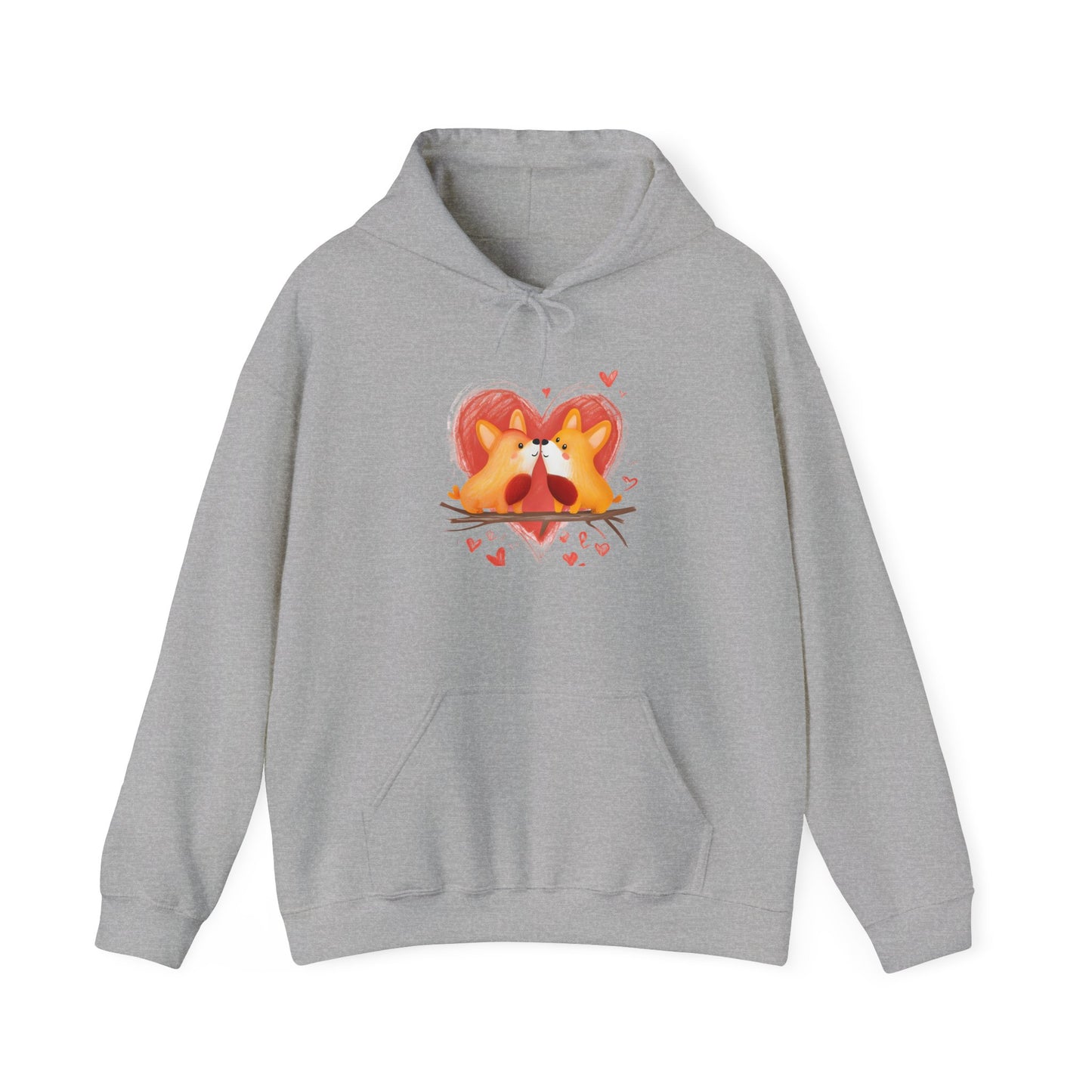 " Corgi Love Birds" Hooded SweatshirtUnisex Heavy Blend™ Hooded Sweatshirt