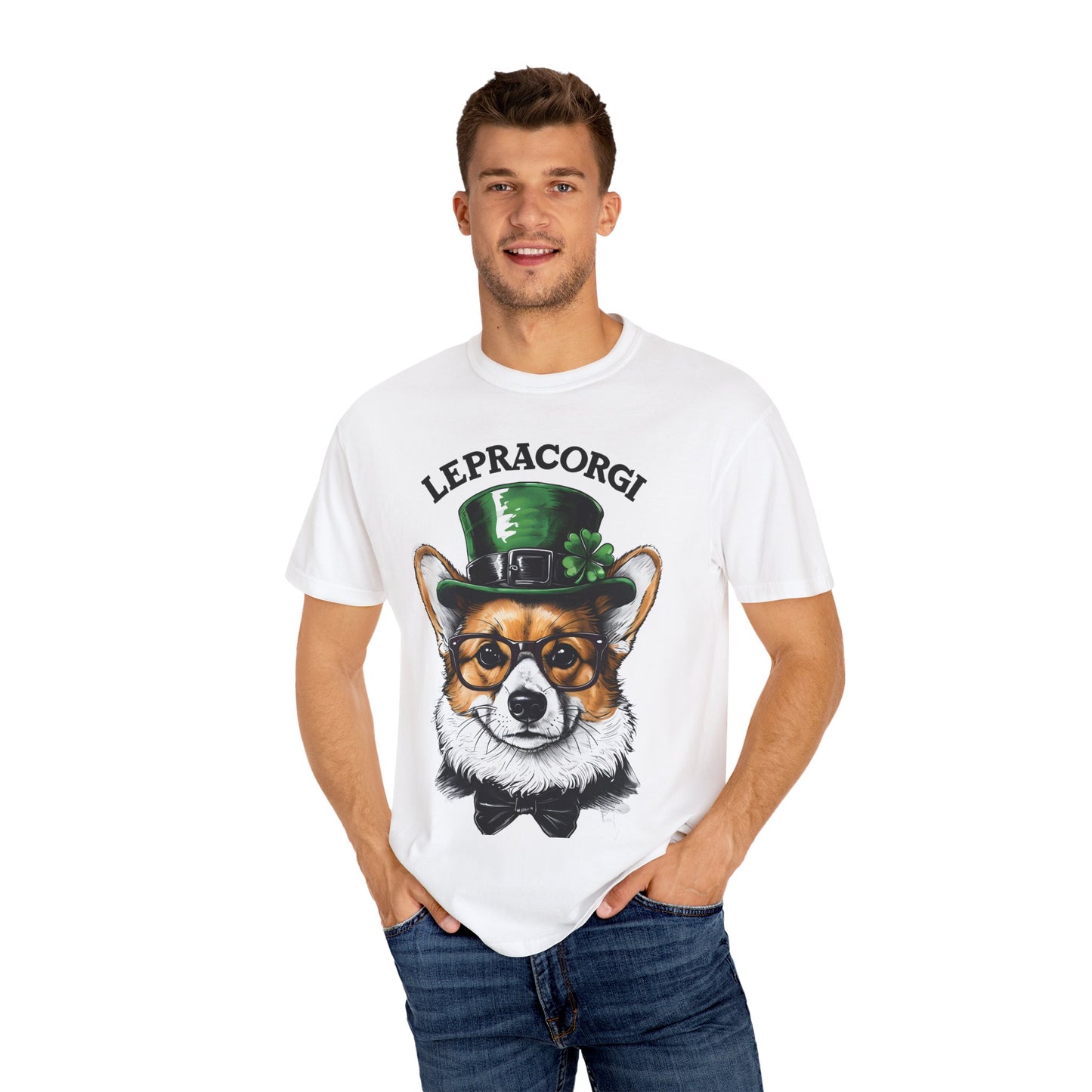"Lepra Corgi" Unisex Garment-Dyed T-shirt