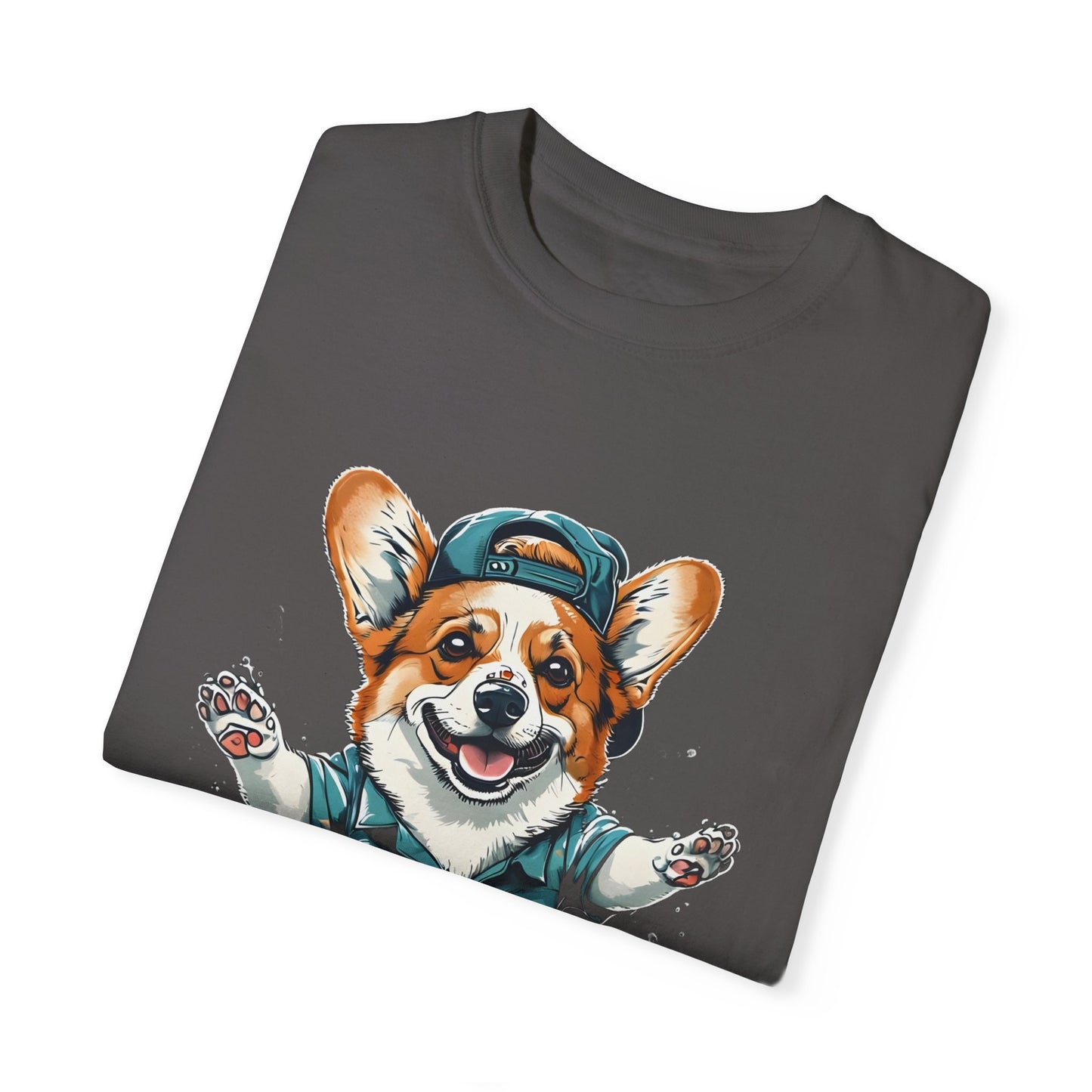 "Corgi Splashing" Unisex Garment-Dyed T-shirt