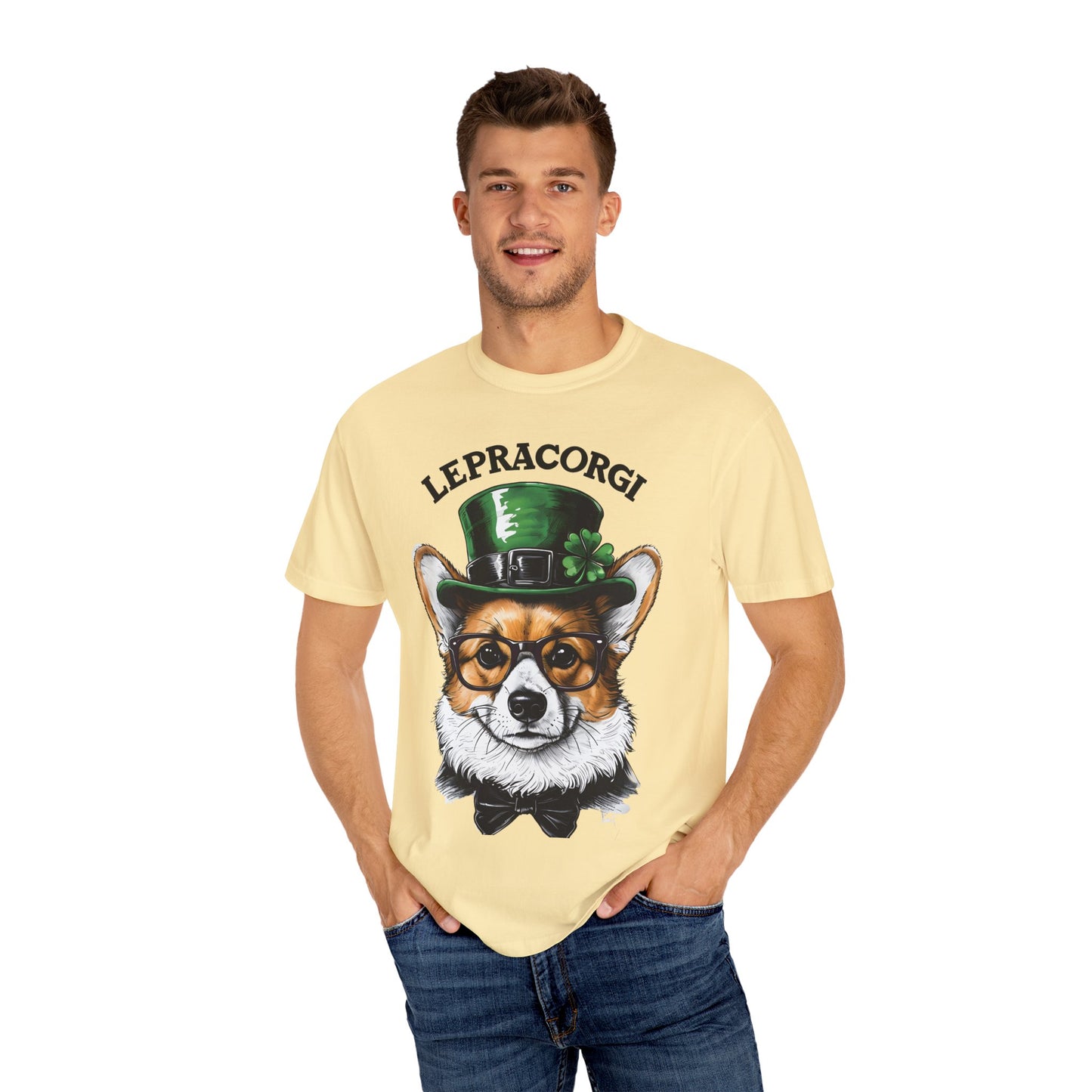"Lepra Corgi" Unisex Garment-Dyed T-shirt