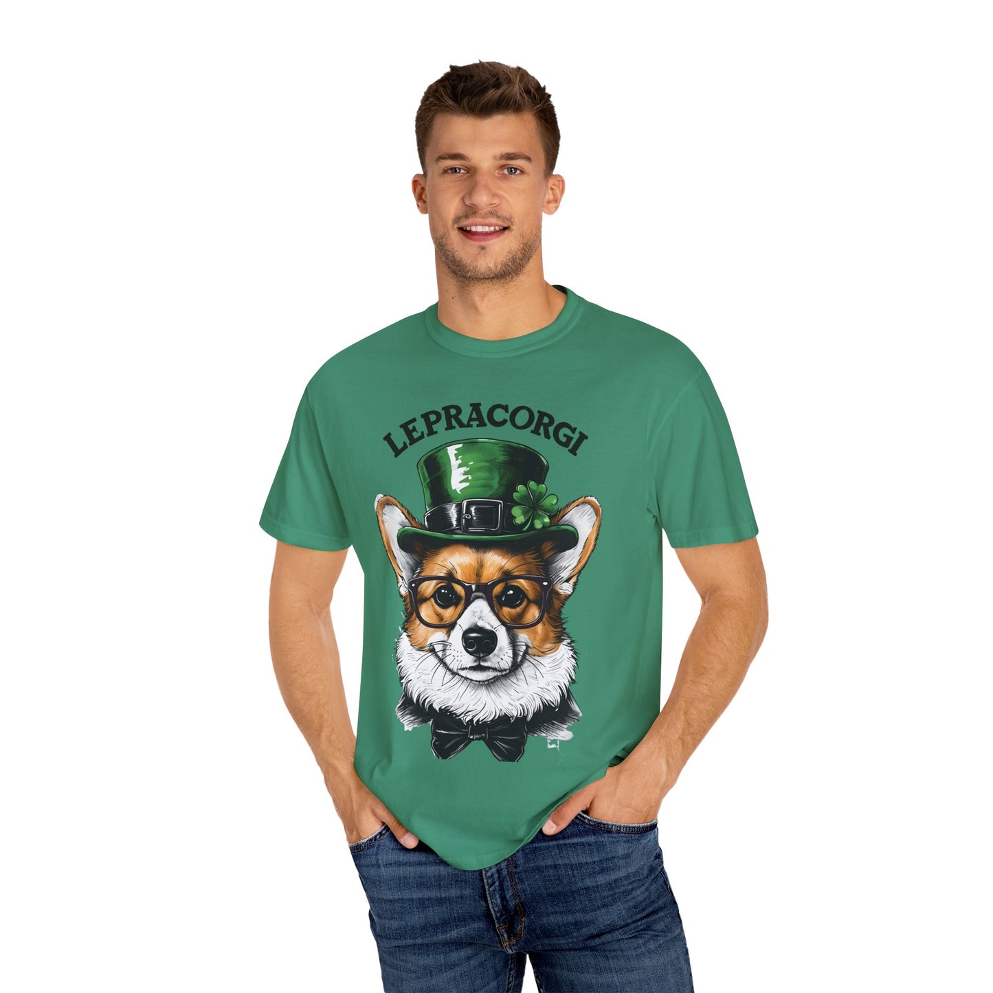 "Lepra Corgi" Unisex Garment-Dyed T-shirt