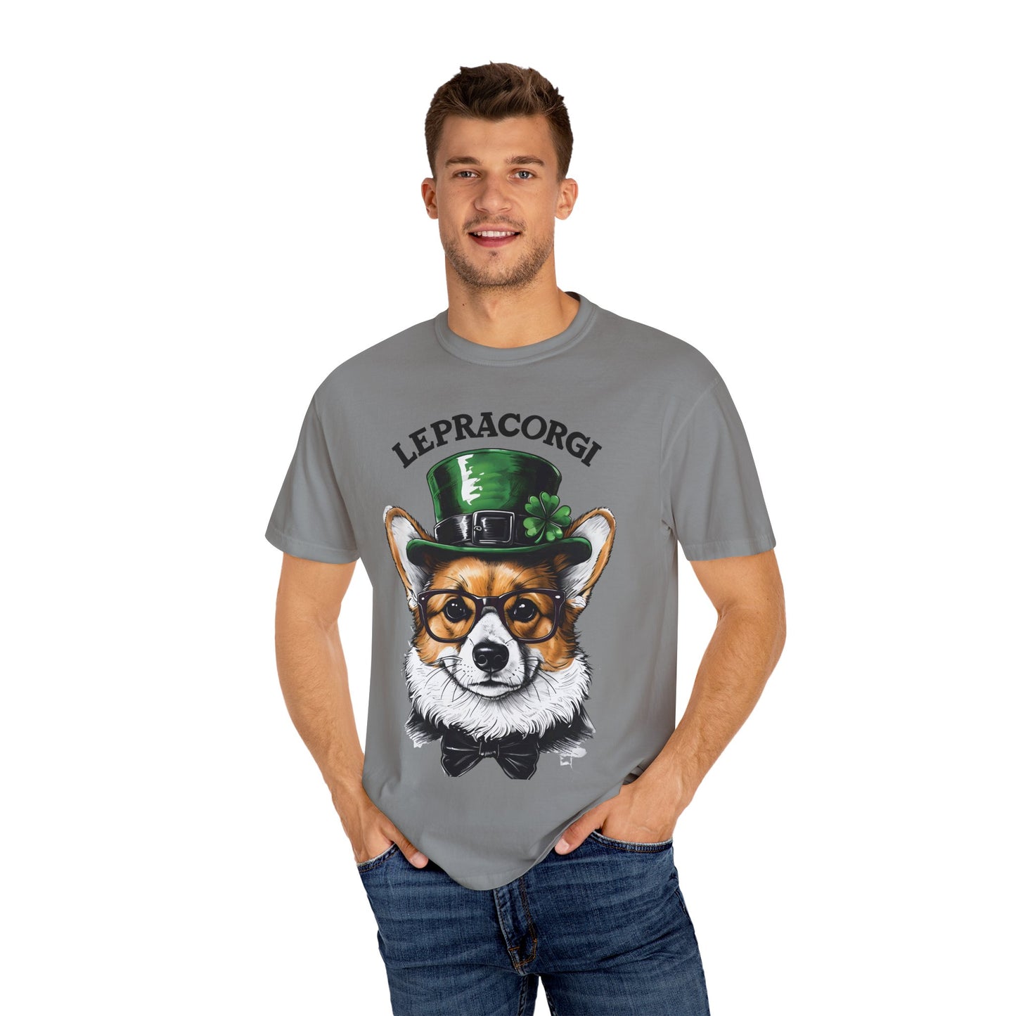 "Lepra Corgi" Unisex Garment-Dyed T-shirt