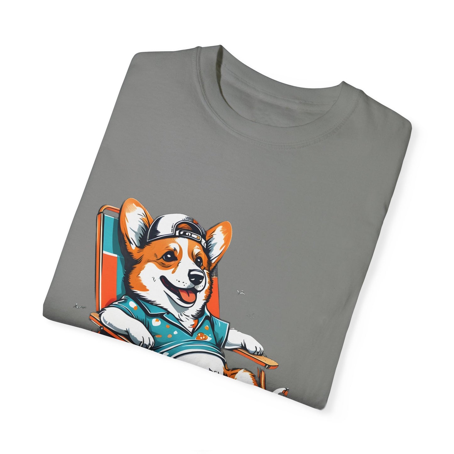 "Corgi Beach Chair" Unisex Garment-Dyed T-shirt