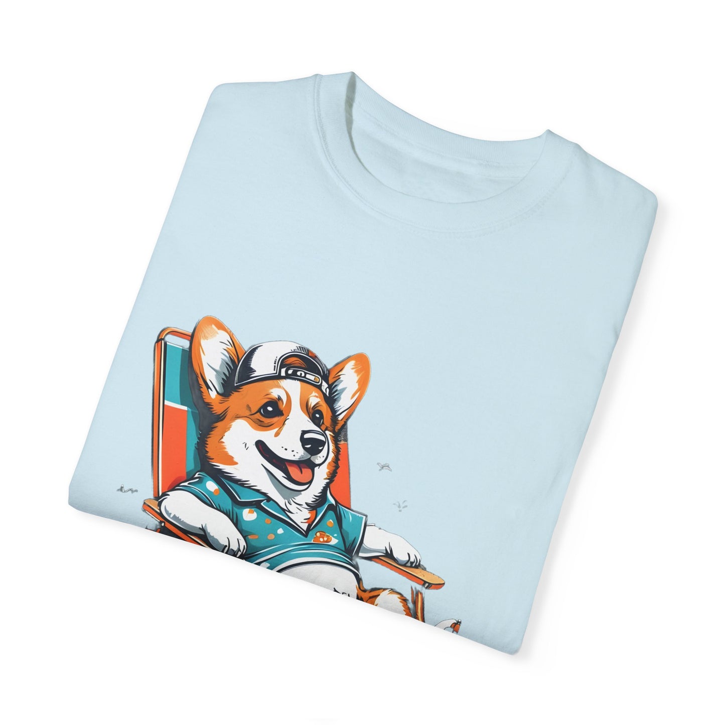 "Corgi Beach Chair" Unisex Garment-Dyed T-shirt