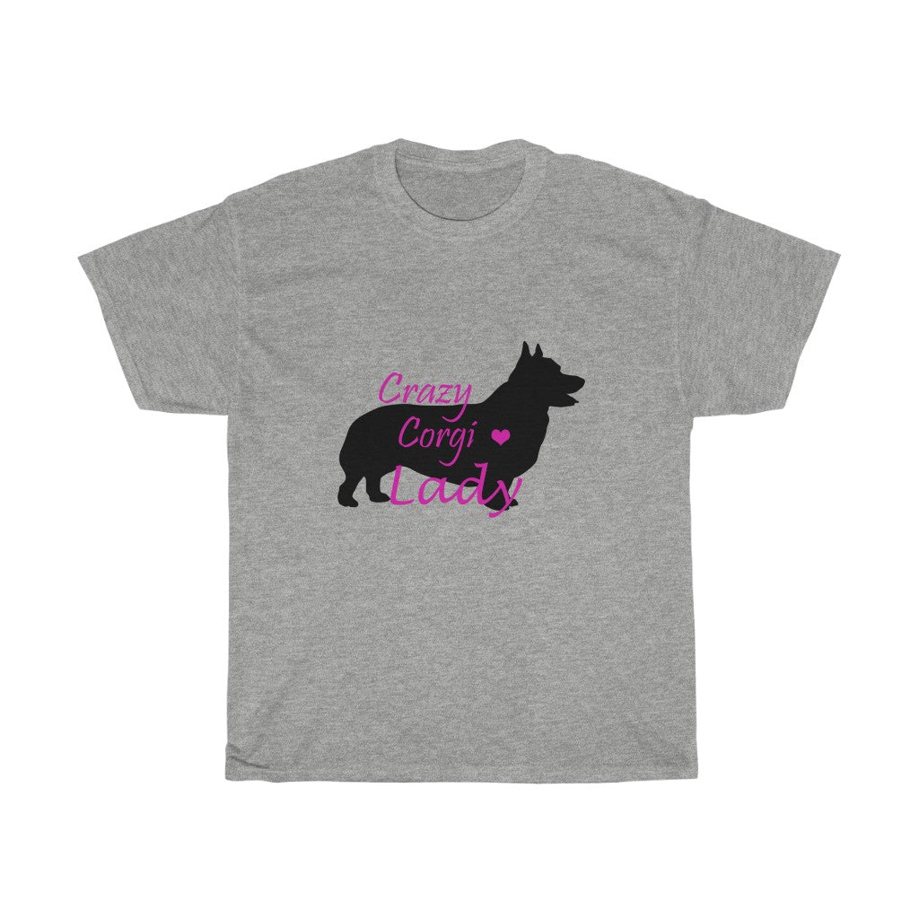 "Crazy Corgi Lady" Unisex Heavy Cotton Tee