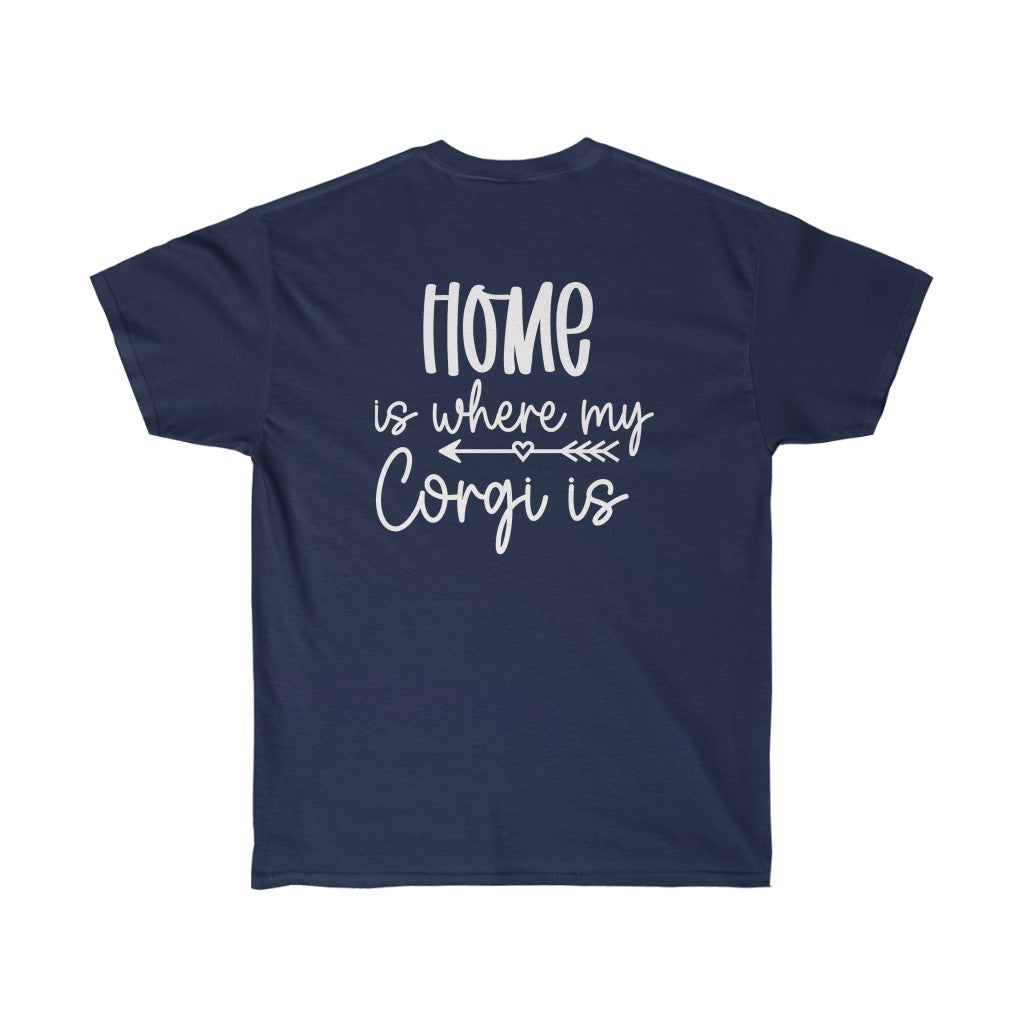 "FLFHome is Where My Corgi Is" Unisex Ultra Cotton Tee