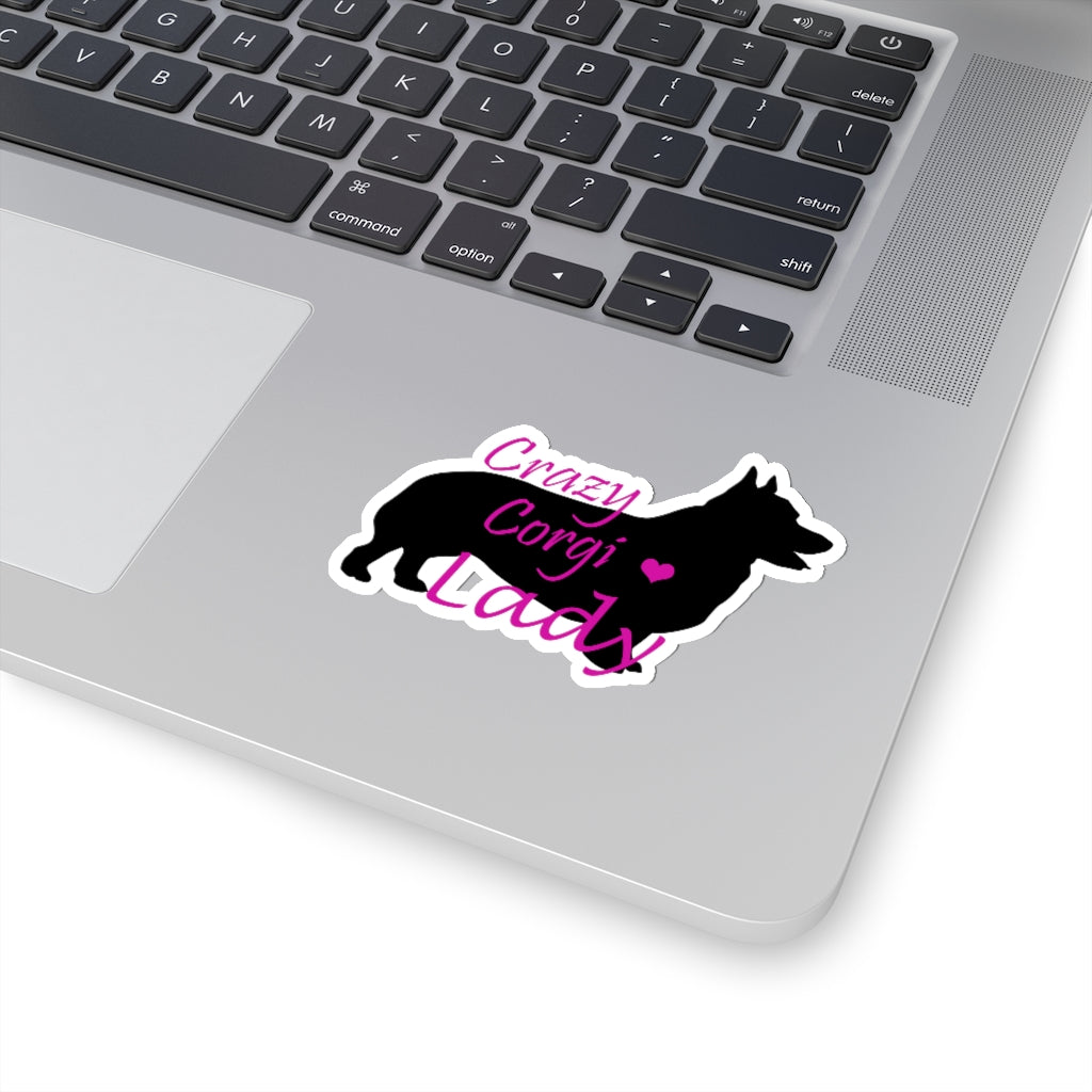 "Crazy Corgi Lady" Kiss-Cut Stickers