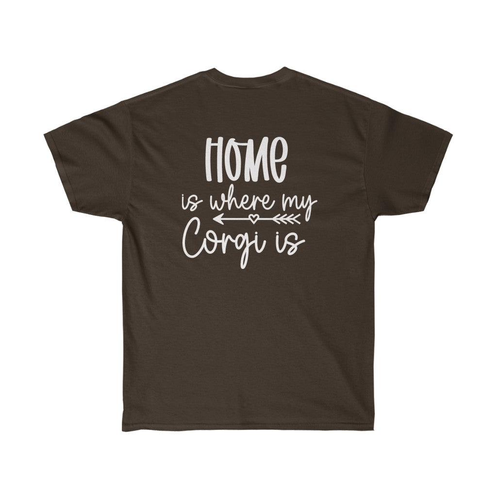 "FLFHome is Where My Corgi Is" Unisex Ultra Cotton Tee