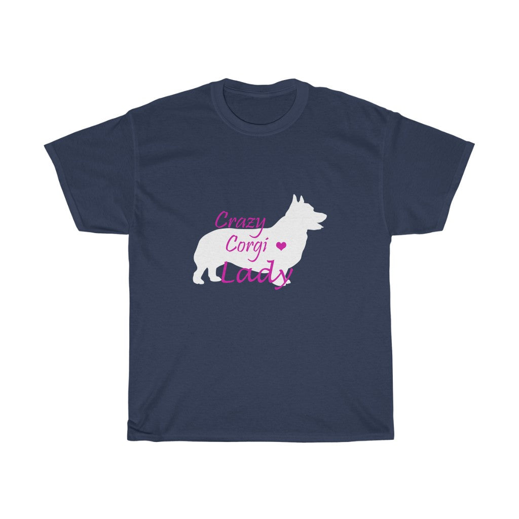 "Crazy Corgi Lady" Unisex Heavy Cotton Tee