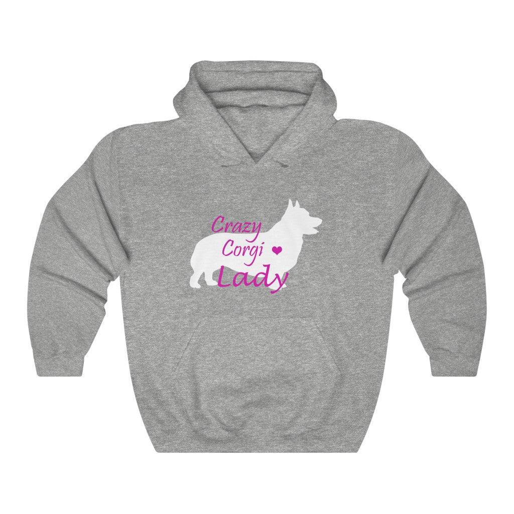 "Crazy Corgi Lady" Unisex Heavy Blend™ Hooded Sweatshirt