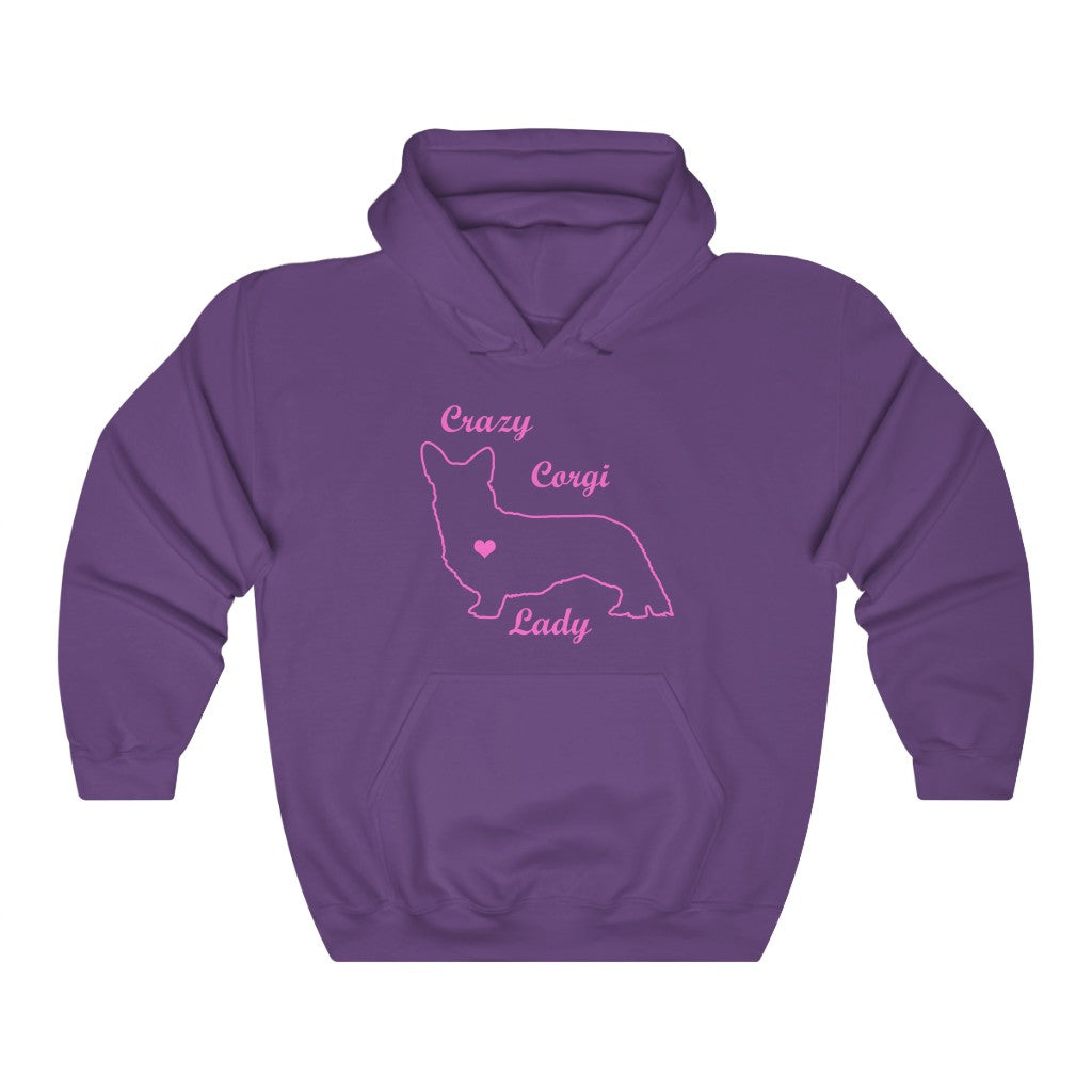 "Crazy Corgi Lady" Unisex Heavy Blend™ Hooded Sweatshirt