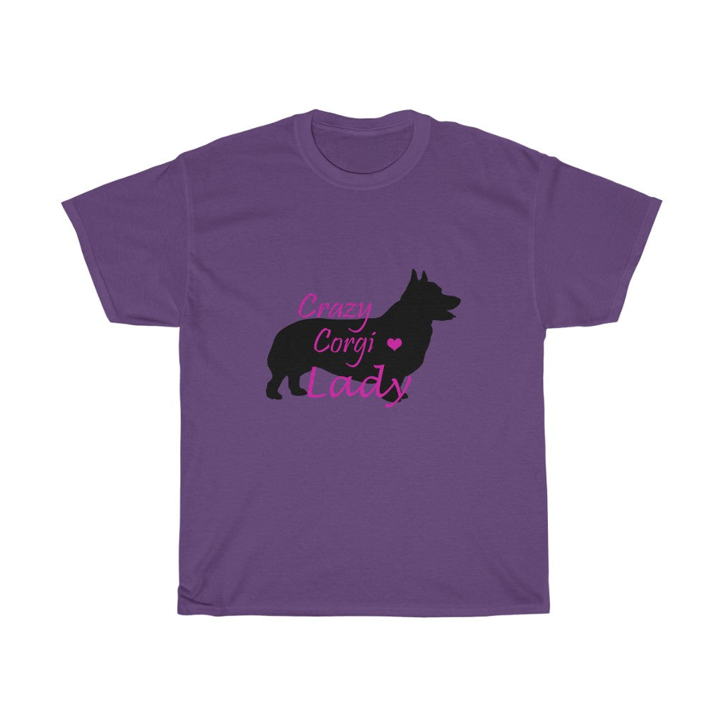 "Crazy Corgi Lady" Unisex Heavy Cotton Tee