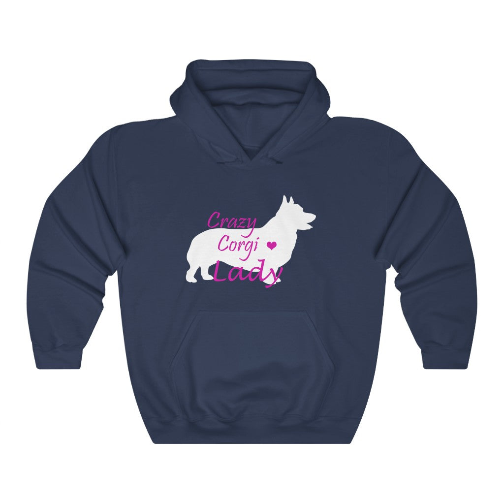 "Crazy Corgi Lady" Unisex Heavy Blend™ Hooded Sweatshirt