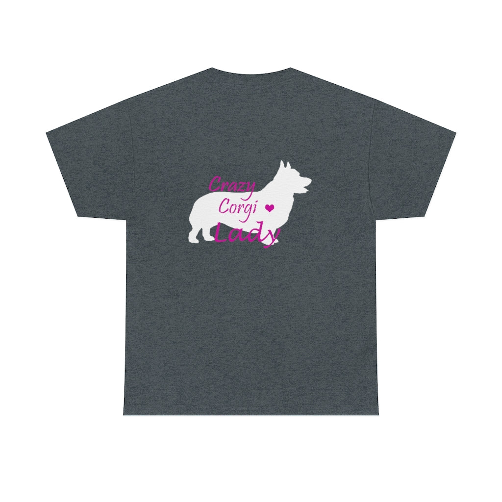 " FLF Crazy Corgi Lady" Unisex Heavy Cotton Tee