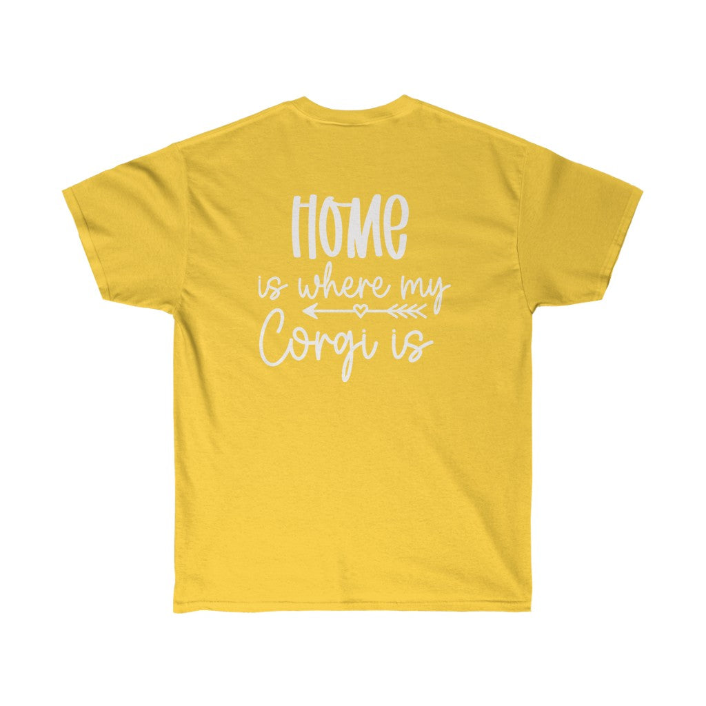 "FLFHome is Where My Corgi Is" Unisex Ultra Cotton Tee